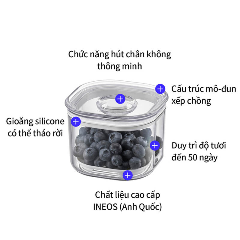 Bộ máy hút chân không và hộp bảo quản thực phẩm LocknLock 7 món Maestro Vaccum LVC401S7 - Màu trắng, , large image number null